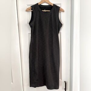 Prana Becksa Dress Black Ribbed Bodycon Athletic Travel Athleisure Dress